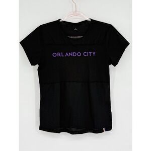 Orlando City Soccer Wild Collective Black Perforated Athletic Shirt Womens‎ Sz S